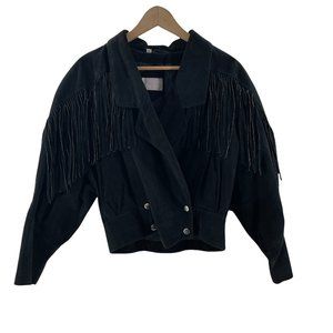 Vintage Daniel Suede Fringe Cropped Moto Jacket w/ Pockets Size S